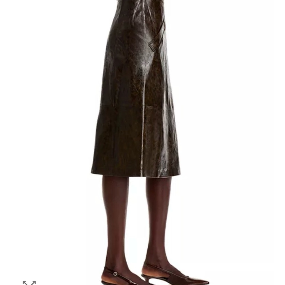 KOBI HALPERIN ZADIE SKIRT FAUX Brown Leather vegan Skirt Sz 4 NEW NWT - Picture 6 of 8